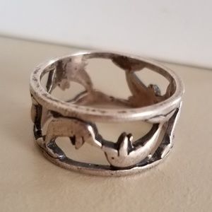 Sterling silver dolphin ring